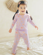 Shirring Blooming Purple Modal Long Sleeve Pajama