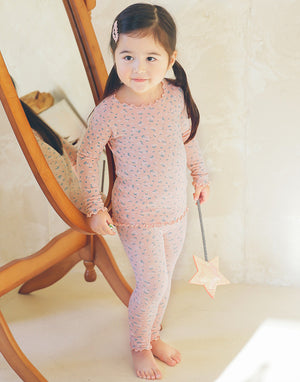 Shirring Pink Bouquet Modal Long Sleeve Pajama