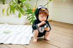 Baby Penguin Black Hoodie Baby 3/4 Sleeve Swimsuit - Go PJ Party