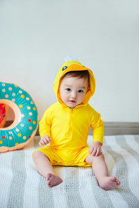 Duckling Yellow Hoodie Baby 3/4 Sleeve Swimsuit - Go PJ Party