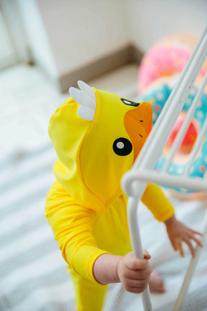 Duckling Yellow Hoodie Baby 3/4 Sleeve Swimsuit - Go PJ Party