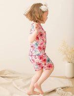 Shirring Blooming Pink Short Sleeve Pajamas