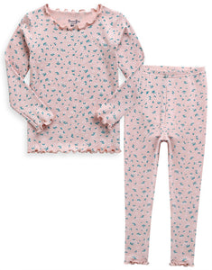 Shirring Pink Bouquet Modal Long Sleeve Pajama