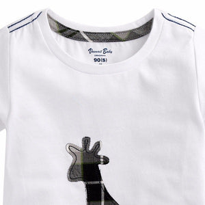 Giffy White Short Sleeve Tee & Shorts Set - Go PJ Party