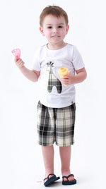 Giffy White Short Sleeve Tee & Shorts Set - Go PJ Party
