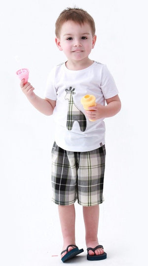 Giffy White Short Sleeve Tee & Shorts Set - Go PJ Party