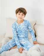 Tie Dye Milk Blue Long Sleeve Pajama