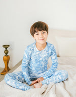 Tie Dye Milk Blue Long Sleeve Pajama