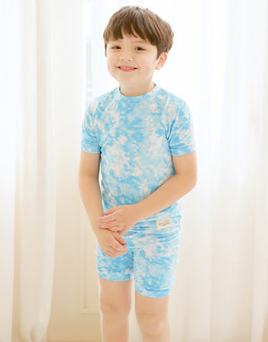 Tie Dye Blue Bamboo Short Sleeve Pajamas