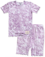 Tie Dye Lavender Bamboo Short Sleeve Pajamas