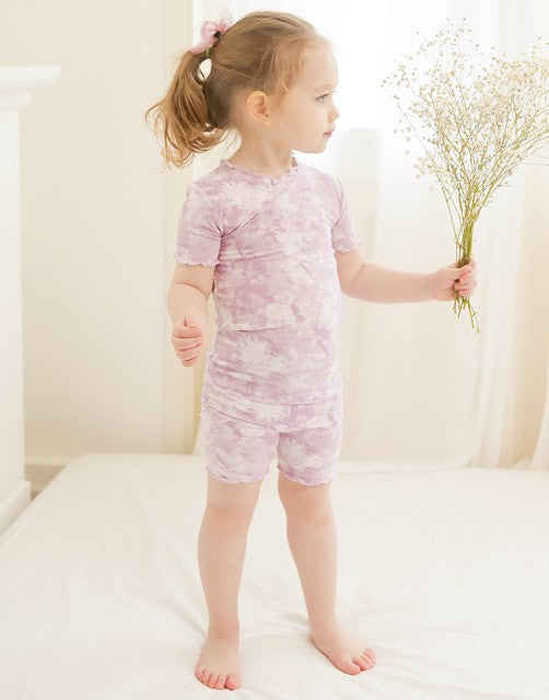 Tie Dye Lavender Bamboo Short Sleeve Pajamas