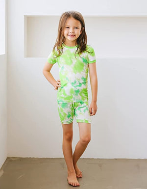 Tie Dye Lime Short Sleeve Pajamas