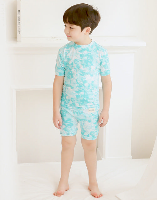 Tie Dye Mint Bamboo Short Sleeve Pajamas