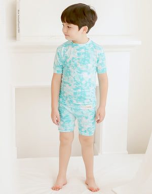 Tie Dye Mint Bamboo Short Sleeve Pajamas