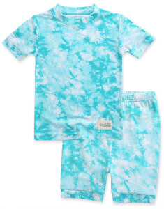 Tie Dye Mint Bamboo Short Sleeve Pajamas