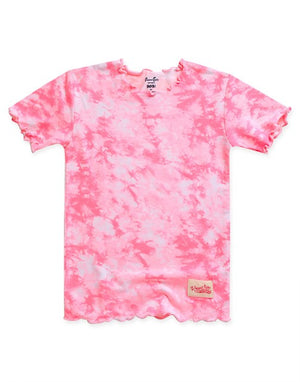 Tie Dye Neon Pink Bamboo Short Sleeve Pajamas