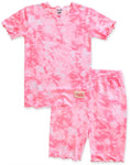 Tie Dye Neon Pink Bamboo Short Sleeve Pajamas