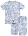 Tie Dye Powder Blue Bamboo Short Sleeve Pajamas