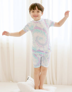 Tie Dye Purple Mint Bamboo Short Sleeve Pajamas