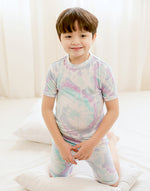 Tie Dye Purple Mint Bamboo Short Sleeve Pajamas