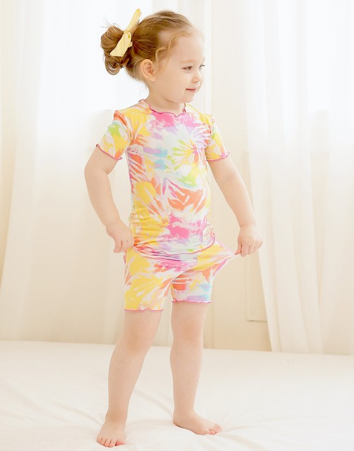 Tie Dye Rainbow Bamboo Short Sleeve Pajamas