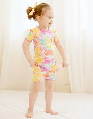 Tie Dye Rainbow Bamboo Short Sleeve Pajamas