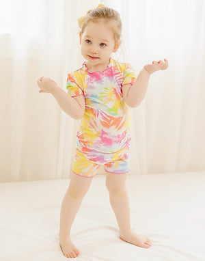 Tie Dye Rainbow Bamboo Short Sleeve Pajamas