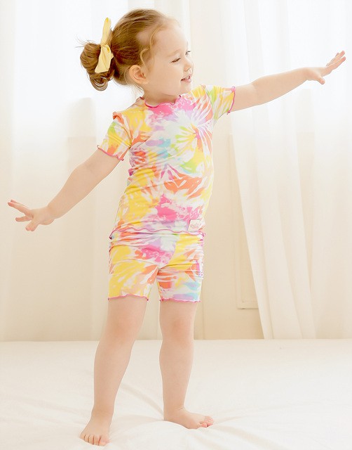 Tie Dye Rainbow Bamboo Short Sleeve Pajamas