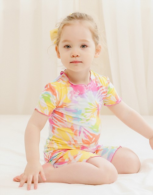 Tie Dye Rainbow Bamboo Short Sleeve Pajamas