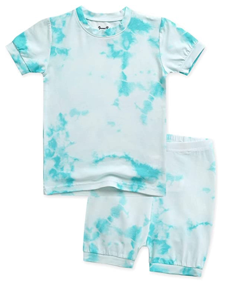 Tie Dye Sky Cream Short Sleeve Pajamas