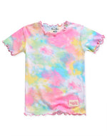 Tie Dye Tropical Neon Pink Bamboo Short Sleeve Pajamas