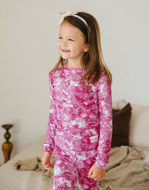 Tie Dye Cherry Pink Long Sleeve Pajama