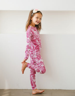 Tie Dye Cherry Pink Long Sleeve Pajama