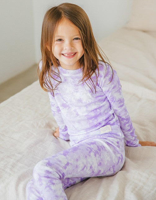 Tie Dye Milk Purple Long Sleeve Pajama