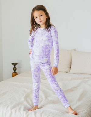 Tie Dye Milk Purple Long Sleeve Pajama