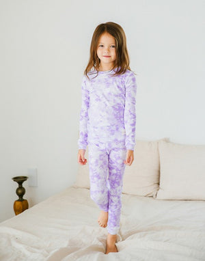 Tie Dye Milk Purple Long Sleeve Pajama