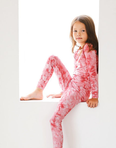 Aurora Pink Girls Aero Heat Thermal Pajama Set