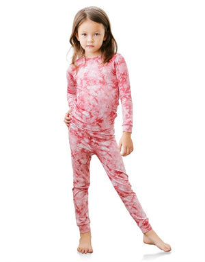 Aurora Pink Girls Aero Heat Thermal Pajama Set