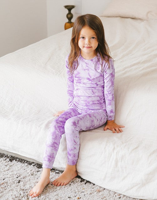 Aurora Purple Girls Aero Heat Thermal Pajama Set