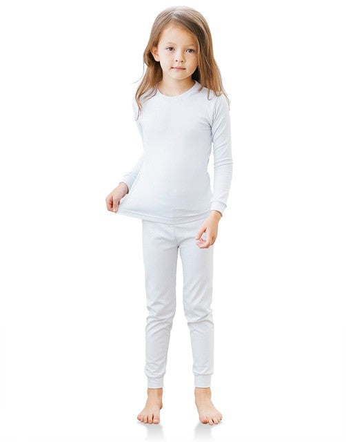White Girls Aero Heat Thermal Pajama Set