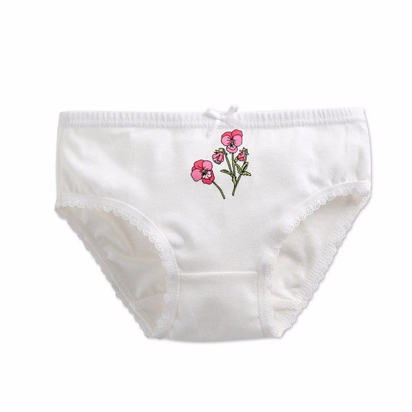 White and Pansy Bikini briefs 3pack - Go PJ Party