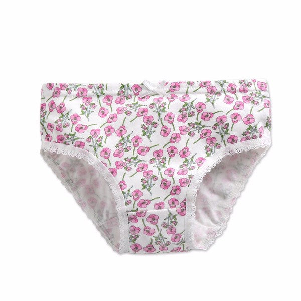 White and Pansy Bikini briefs 3pack - Go PJ Party