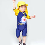 Yellow Shark Baby 3/4 Sleeve Swimsuit - Go PJ Party