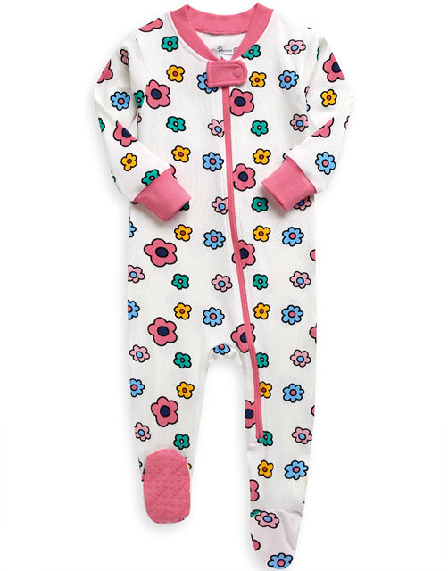 Candy Flower Baby Footed Sleepers