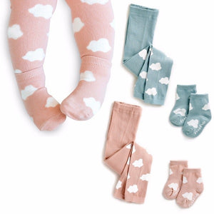 Cloud Ankle Socks (Mint/Pink) - Go PJ Party