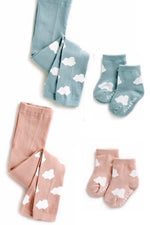 Cloud Ankle Socks (Mint/Pink) - Go PJ Party