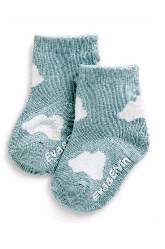 Cloud Ankle Socks (Mint/Pink) - Go PJ Party