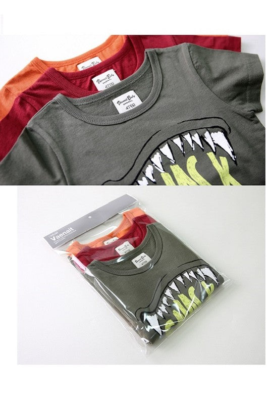 Dino Short Sleeve T-shirts 3 Pack Set - Go PJ Party