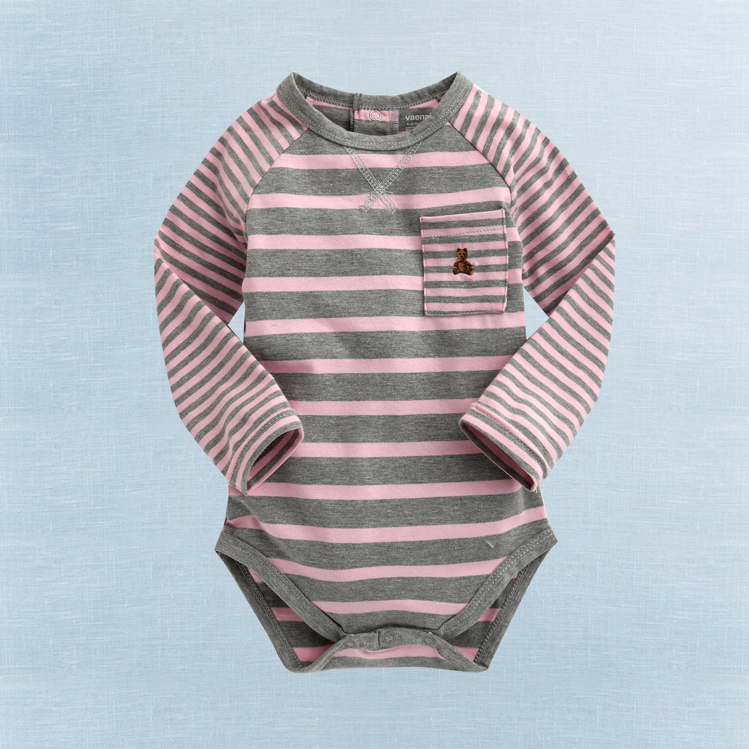 Stripe Bodysuit 3 pack (PinkGrey/YellowGrey/PinkBlue) - Go PJ Party