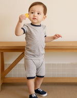 Grey Macaron Short Sleeve Pajamas